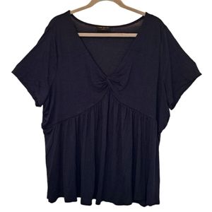 Lane Bryant Blsck V-Neck Blouse Plus Size 22/24